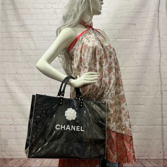 CHANEL shopping bag upcycled into a functional water resistant tote bag